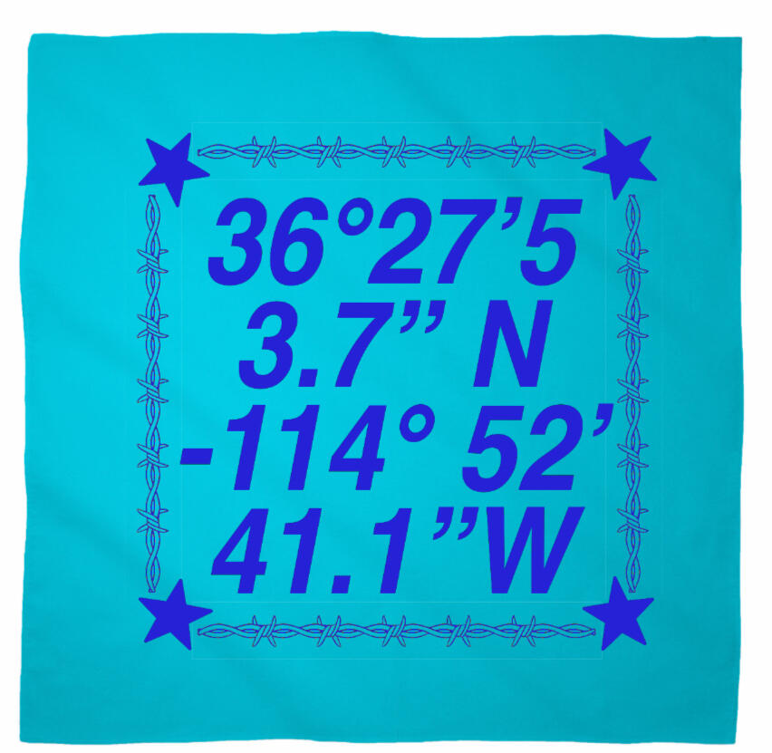 Logo for Desert Biennial Project. Features letters "D B P" surrounded by a barbed wire ring, all enclosed in a wax stamp shape. The color scheme is bright red, with stamp details, the letters, and the barbed wire cut out of the stamp shape.