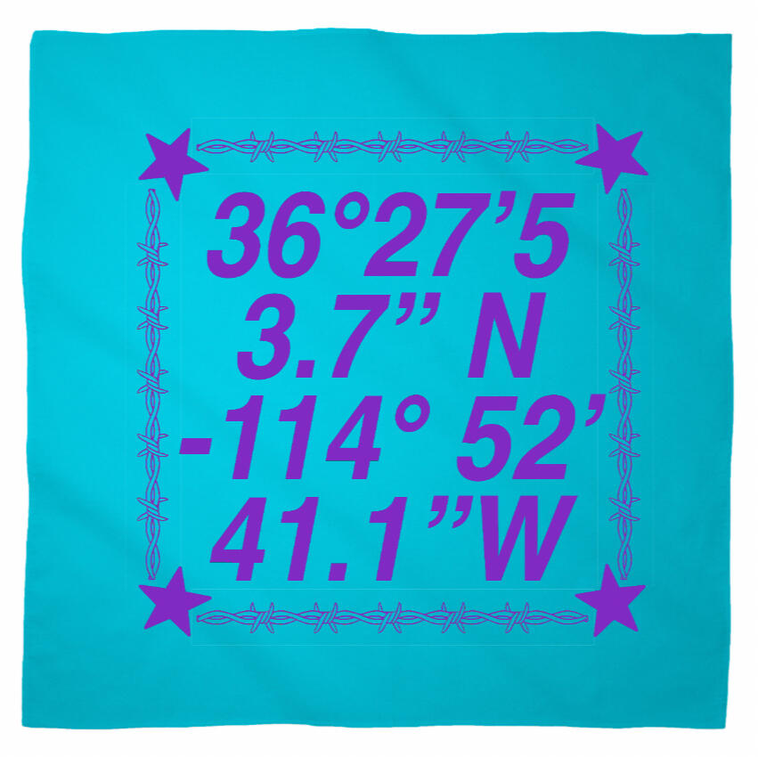 Logo for Desert Biennial Project. Features letters "D B P" surrounded by a barbed wire ring, all enclosed in a wax stamp shape. The color scheme is bright red, with stamp details, the letters, and the barbed wire cut out of the stamp shape.