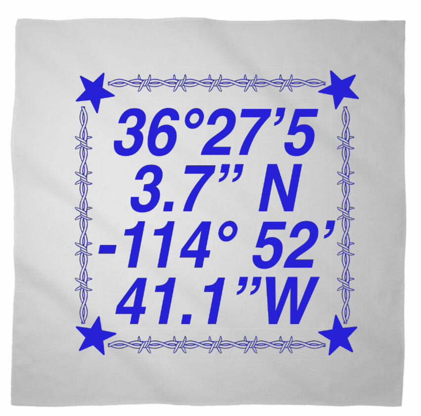 Logo for Desert Biennial Project. Features letters "D B P" surrounded by a barbed wire ring, all enclosed in a wax stamp shape. The color scheme is bright red, with stamp details, the letters, and the barbed wire cut out of the stamp shape.