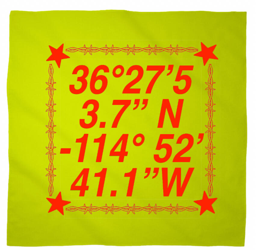 Logo for Desert Biennial Project. Features letters "D B P" surrounded by a barbed wire ring, all enclosed in a wax stamp shape. The color scheme is bright red, with stamp details, the letters, and the barbed wire cut out of the stamp shape.