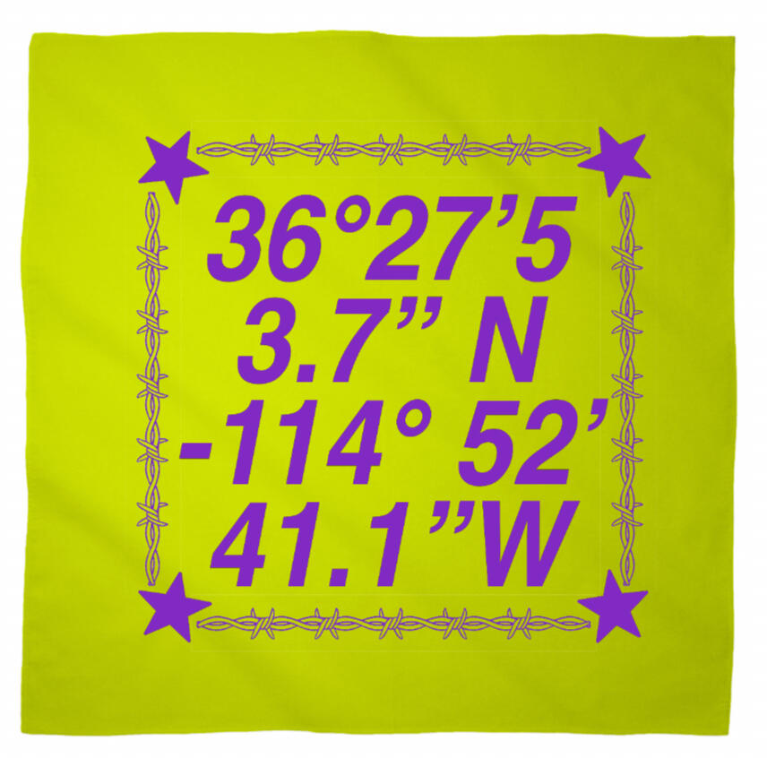 Logo for Desert Biennial Project. Features letters "D B P" surrounded by a barbed wire ring, all enclosed in a wax stamp shape. The color scheme is bright red, with stamp details, the letters, and the barbed wire cut out of the stamp shape.