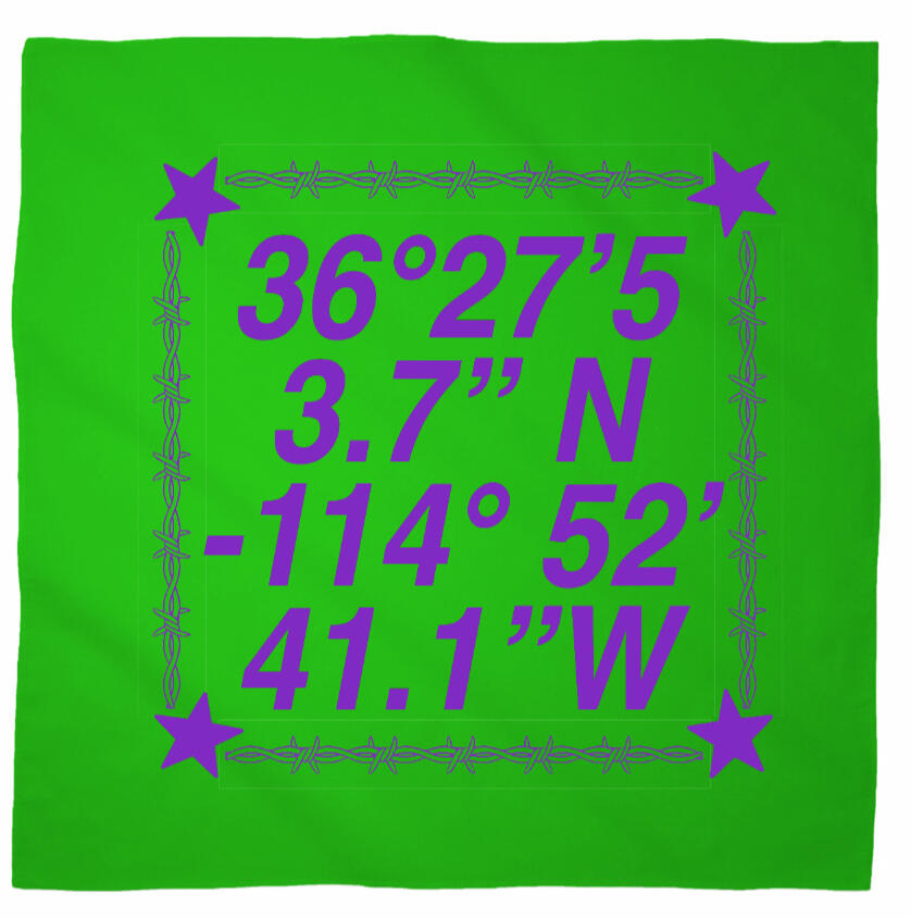 Logo for Desert Biennial Project. Features letters "D B P" surrounded by a barbed wire ring, all enclosed in a wax stamp shape. The color scheme is bright red, with stamp details, the letters, and the barbed wire cut out of the stamp shape.